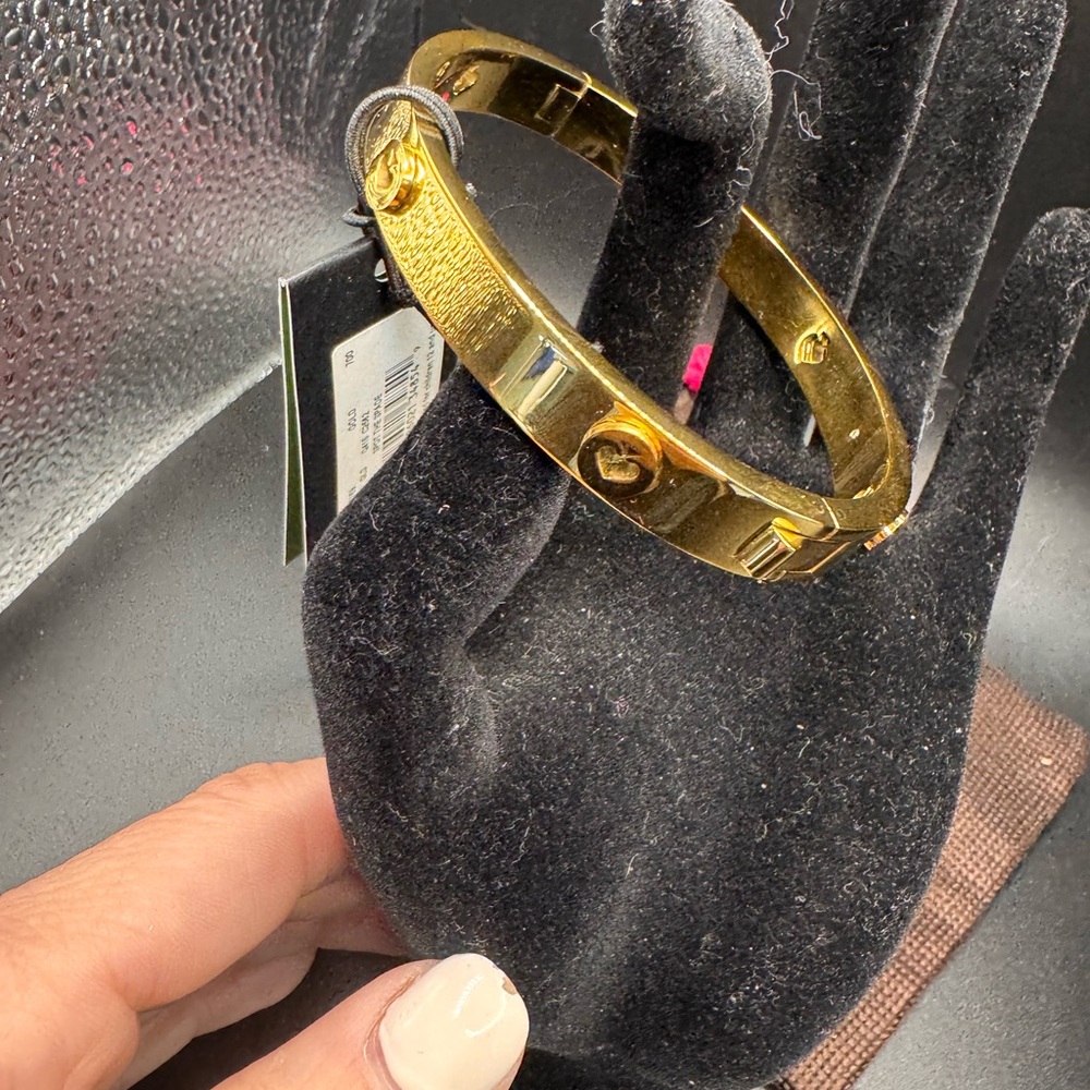 kate spade Gold Tone Hinged Bangle Bracelet - Picture 2 of 7